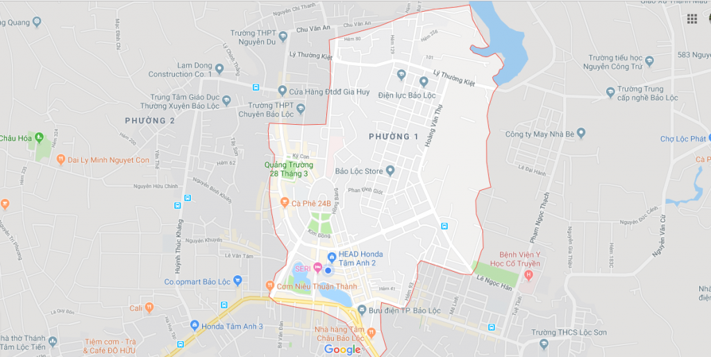 Bản đồ Phường 1, Thành Phố Bảo Lộc, Lâm Đồng
