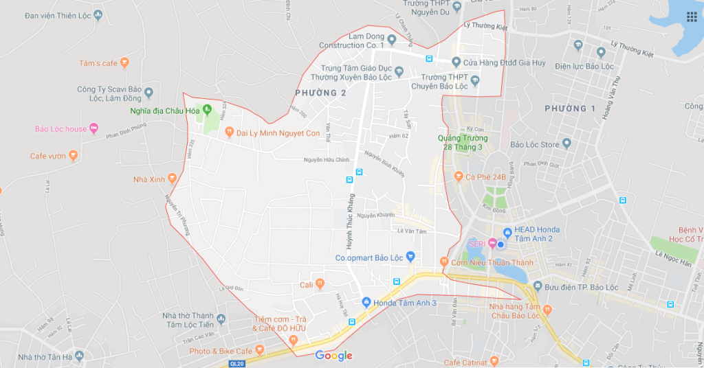 Bản đồ Phường 2, Thành Phố Bảo Lộc, Lâm Đồng