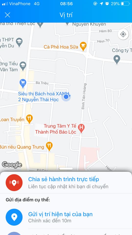 9,6x25 Full thổ cư. Hẻm 56 Quang Trung Phường 2 Thành Phố Bảo Lộc