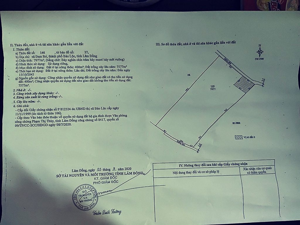 Bán 8 sào có 56m mặt tiền hẻm bê tông Nguyễn An Ninh Dambri Bảo Lộc Lâm Đồng