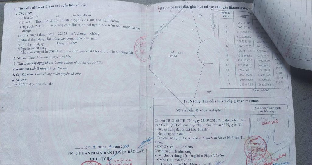 Bán 2,2 ha Thôn 10C Lộc Thành Bảo Lâm Lâm Đồng