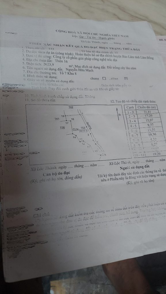 Bán 1,6 ha vườn cây ăn trái hẻm Chi Lăng Lộc Thành Bảo Lâm Lâm Đồng