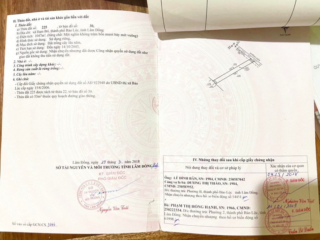 Đất sào mặt tiền hẻm nhựa 02 Tản Đà Dambri Bảo Lộc