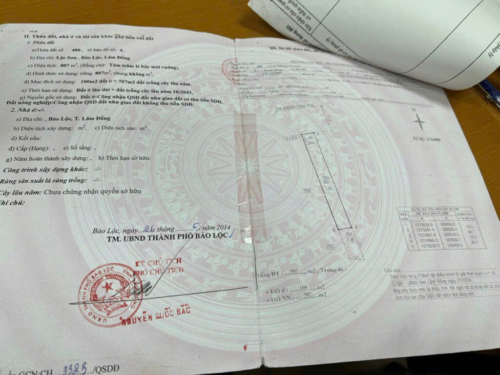 Bán 1,1 sào mặt tiền Quốc Lộ 20 Lộc Sơn Bảo Lộc Lâm Đồng