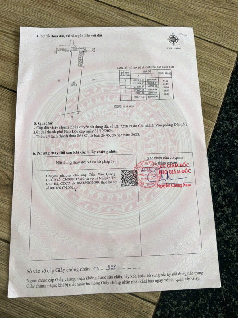 1,1 sào hẻm 414 Trần Hưng Đạo Lộc Sơn Bảo Lộc Lâm Đồng